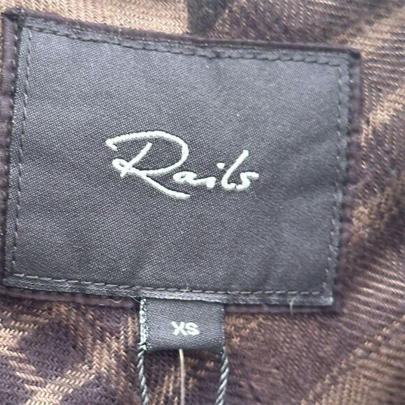 NWT Rails XS Green Plaid Button-Up Shirt Long Sleeve Casual - Picture 5 of 10